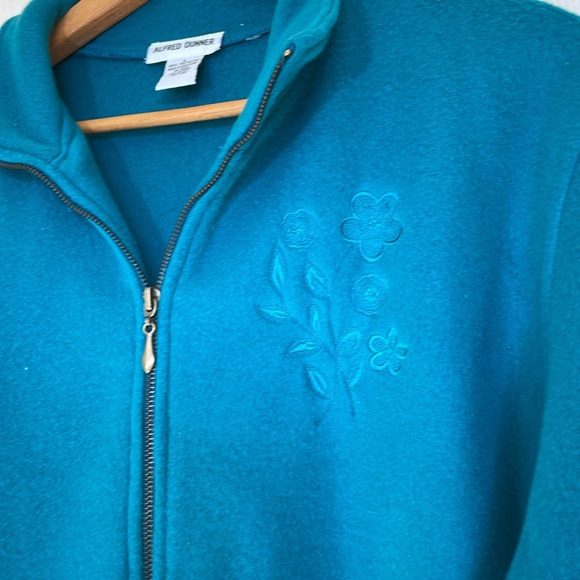 NWT ALFRED DUNNER TEAL Super Soft & Cozy Fleece Jacket Size Large - Picture 3 of 9